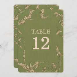 Green Beige  Pattern Burlap Wedding Kaart