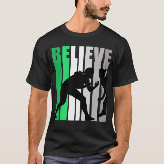 Green Believe Wrestling Motiverende Meisjes Team R T-shirt