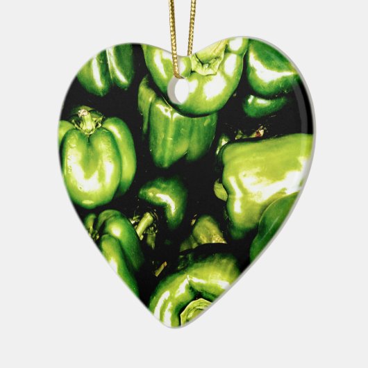 Green Bell Peppers Keramisch Ornament (Links)