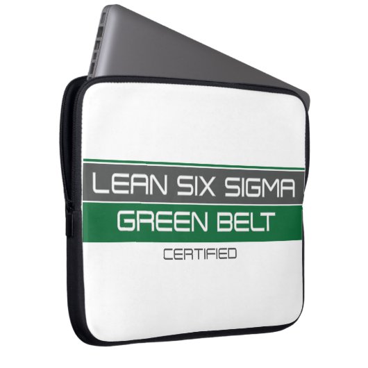 Green Belt Lean Six Sigma-gecertificeerd Laptop Sleeve (Voorkant Rechts)