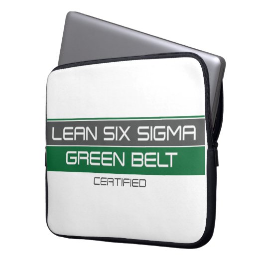 Green Belt Lean Six Sigma-gecertificeerd Laptop Sleeve (Voorkant Links)