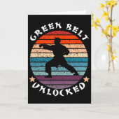 Green Belt Level Ontgrendeld Prestatie Karate Keep Kaart (Gele Bloem)