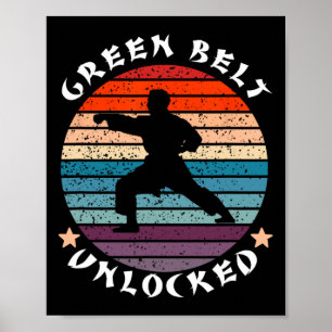 Green Belt Level Ontgrendeld Prestatie Karate Keep Poster