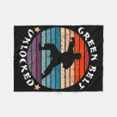Green Belt Level Unlocked Achievement Karate Keep  Fleece Deken (Voorkant (Horizontaal))