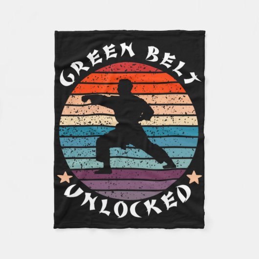 Green Belt Level Unlocked Achievement Karate Keep  Fleece Deken (Voorkant)