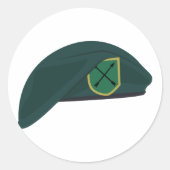 Green Beret Ronde Sticker (Voorkant)