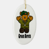 Green Beret Teddy Bear met kerstversiering Keramisch Ornament (Rechts)