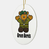 Green Beret Teddy Bear met kerstversiering Keramisch Ornament (Links)