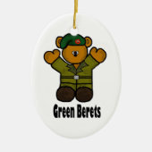 Green Beret Teddy Bear met kerstversiering Keramisch Ornament (Voorkant)
