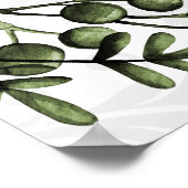 Green Berry Wreath Boho Damask Wedding Welkom Poster (Hoek)