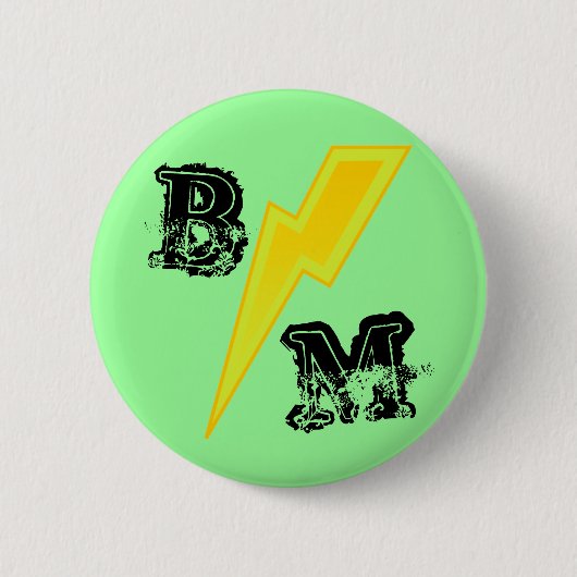 Green Best Man LIghtning Bolt Pin Ronde Button 5,7 Cm (Voorkant)