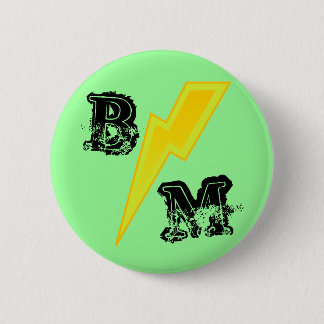 Green Best Man LIghtning Bolt Pin Ronde Button 5,7 Cm
