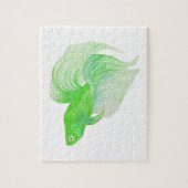 Green Betta Fish-Waterverf Legpuzzel (Verticaal)