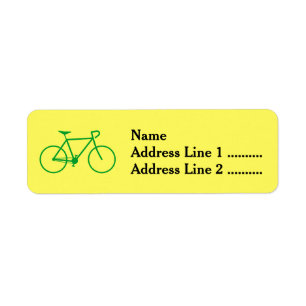 Green Bicycle Silhouette Return-adreslabel Etiket