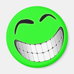 Green Big Grin Face Magneet