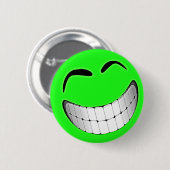 Green Big Grin Face Ronde Button 5,7 Cm (Voorkant /achterkant)