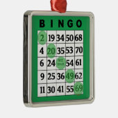 Green BINGO Kaart | Kerstmis van BINGO Lover Metalen Ornament (Rechts)