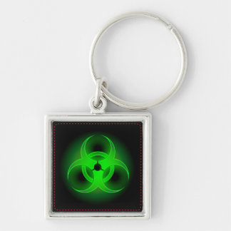 Green Biohazard Premium Square Sleutelhanger