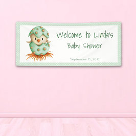 Green Bird Baby shower Welkom Spandoek
