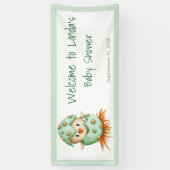 Green Bird Baby shower Welkom Spandoek (Verticaal)