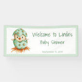 Green Bird Baby shower Welkom Spandoek (Horizontaal)
