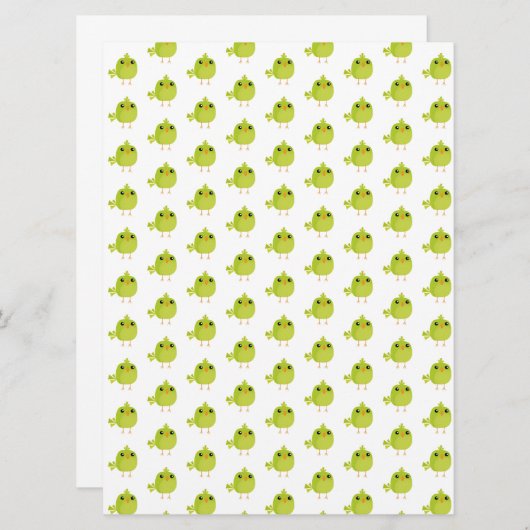 Green Bird Cartoon (Voorkant / Achterkant)