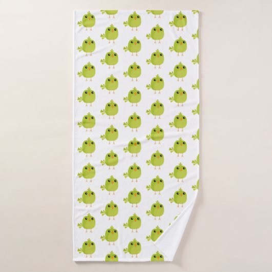 Green Bird Cartoon Badhanddoek (Badhanddoek)