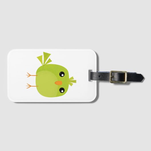 Green Bird Cartoon Bagagelabel (Voorkant (horizontaal))
