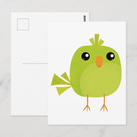 Green Bird Cartoon Briefkaart (Voorkant / Achterkant)