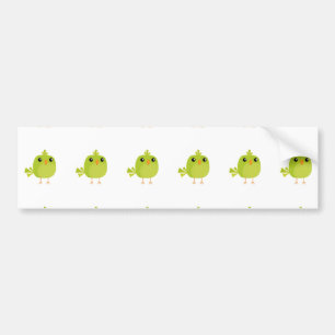 Green Bird Cartoon Bumpersticker