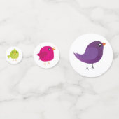 Green Bird Cartoon Confetti (Achterkanten)