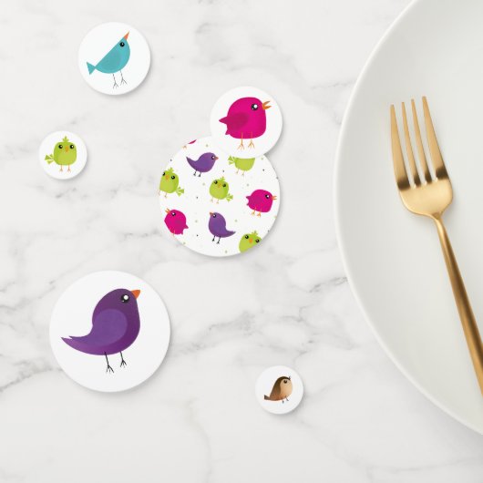 Green Bird Cartoon Confetti (Groep)