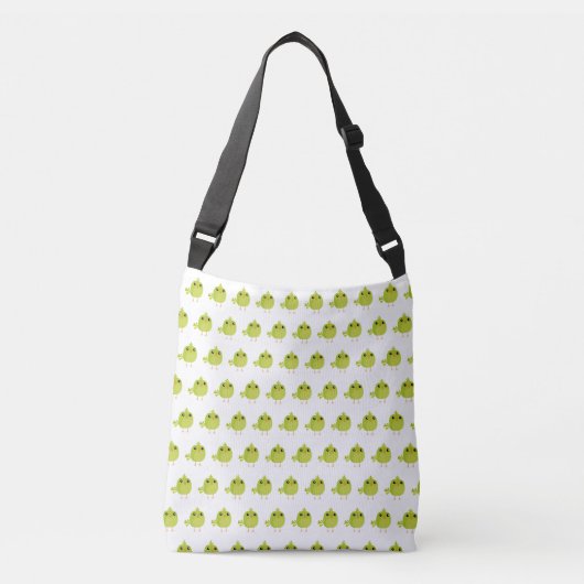 Green Bird Cartoon Crossbody Tas (Voorkant)