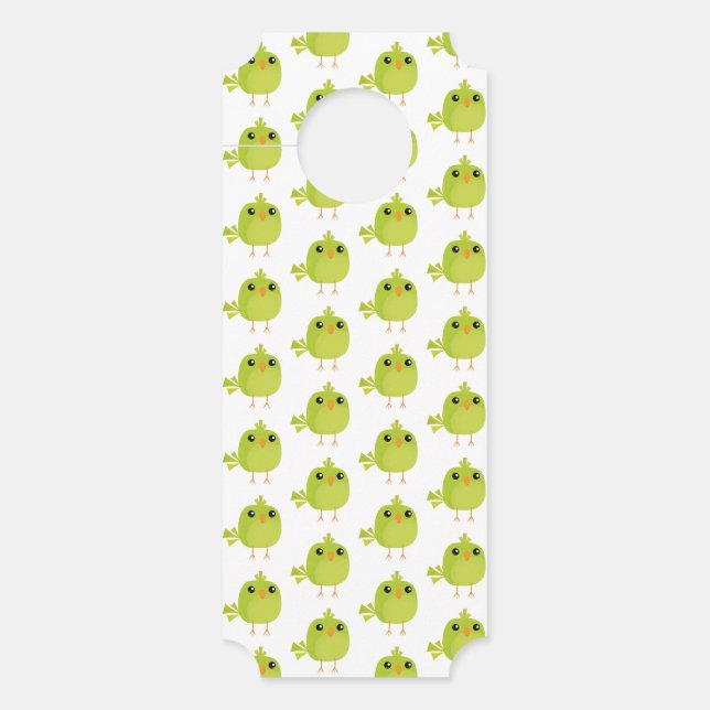 Green Bird Cartoon Deurhanger (Voorkant)
