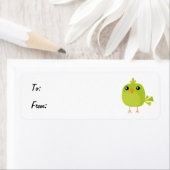 Green Bird Cartoon Etiket (Insitu)