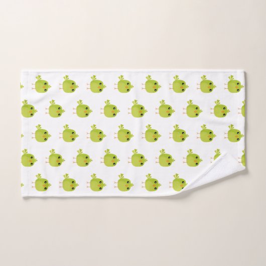 Green Bird Cartoon Handdoek (Handdoek)