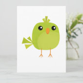 Green Bird Cartoon Kaart (Staand voorkant)
