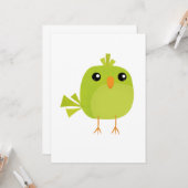 Green Bird Cartoon Kaart (Voorkant / Achterkant in situ)