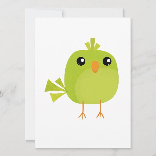 Green Bird Cartoon Kaart (Voorkant)