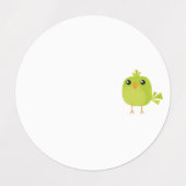 Green Bird Cartoon Labels (Design 2)