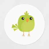 Green Bird Cartoon Labels (Design 1)