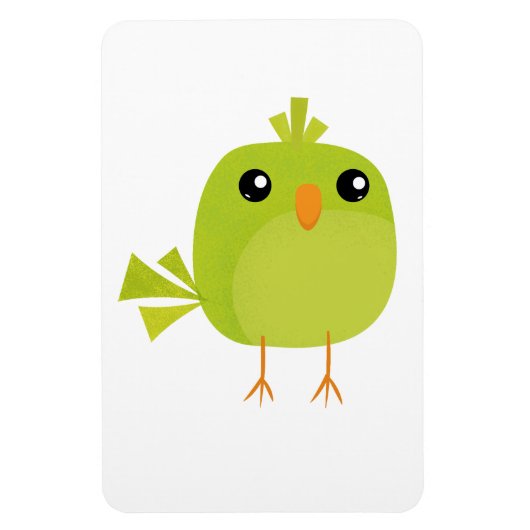Green Bird Cartoon Magneet (Verticaal)