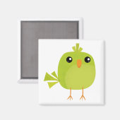 Green Bird Cartoon Magneet (Voorkant / Achterkant)