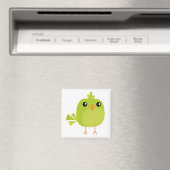 Green Bird Cartoon Magneet (Insitu (Vaatwasser))