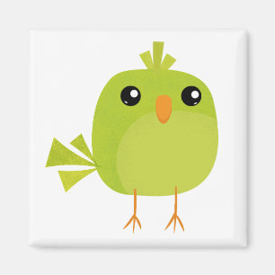 Green Bird Cartoon Magneet