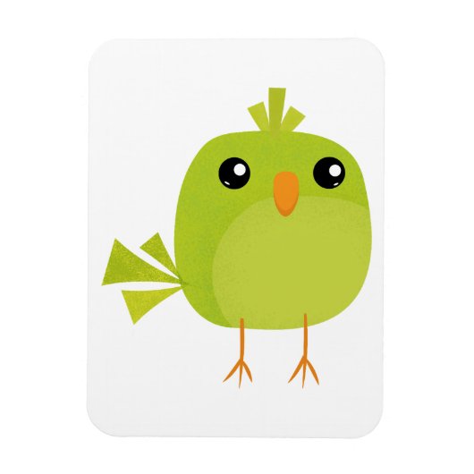 Green Bird Cartoon Magneet (Verticaal)