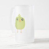 Green Bird Cartoon Matglas Bierpul (Voorkant links)