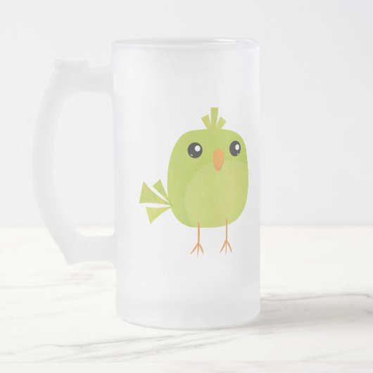 Green Bird Cartoon Matglas Bierpul (Links)