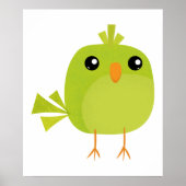 Green Bird Cartoon Poster (Voorkant)