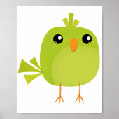Green Bird Cartoon Poster (Voorkant)